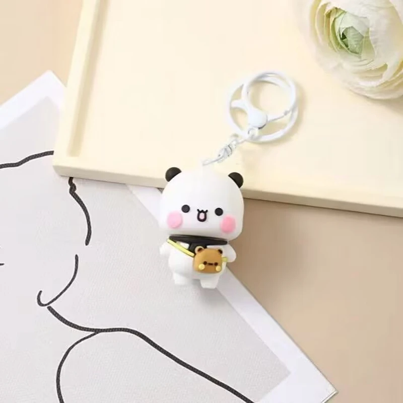 2 ชิ้นใหม่ Panda Bubu และ Yier จี้ตุ๊กตาของเล่นน่ารักการ์ตูนหมีแพนด้าตุ๊กตาพวงกุญแจกระเป๋าเป้สะพายหลังจี้คู่ของขวัญ