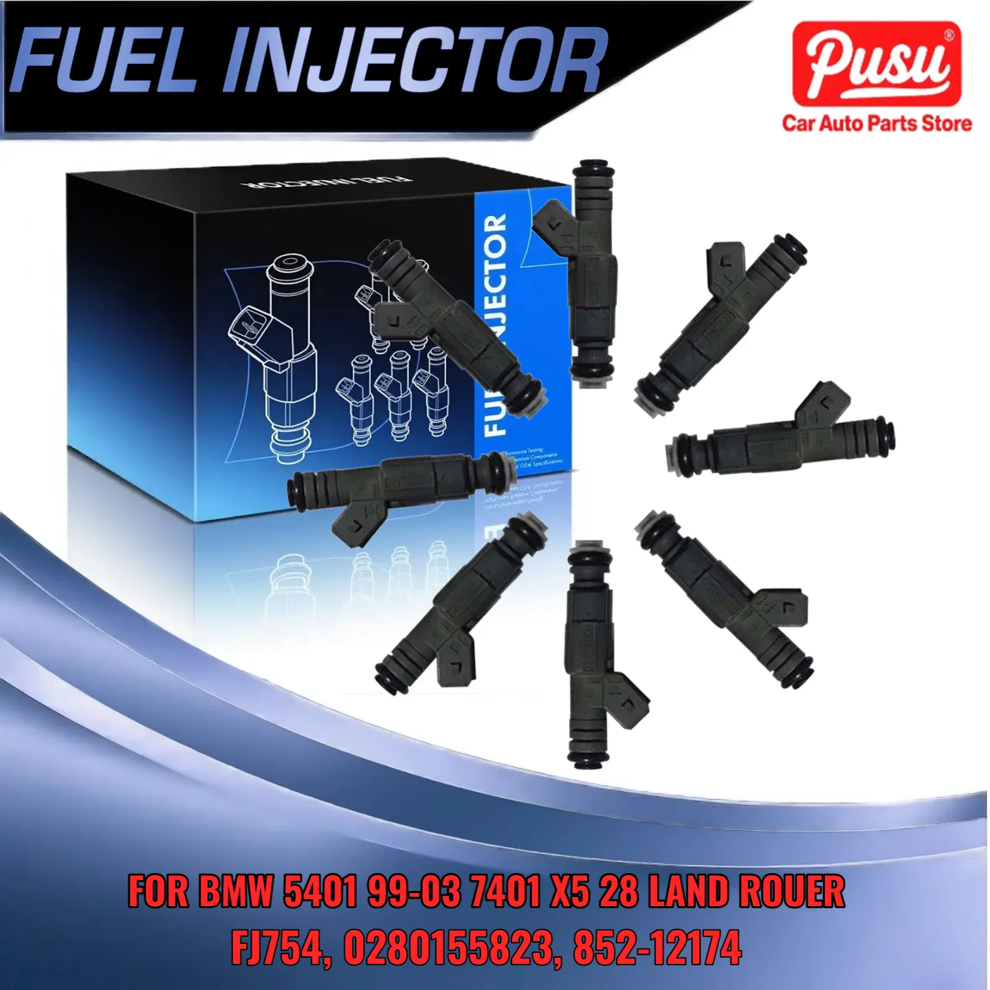 

Fuel Injector Set of 8 for Land Rover Range Rover for BMW 540i 740i X5 Z8 E39 E38 E53 FJ754