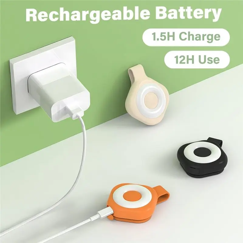 A63K-Night Light Clip For Badge - Rechargeable Magnetic Badge Light With 6 Brightness & 3 Color Modes,Running Lights