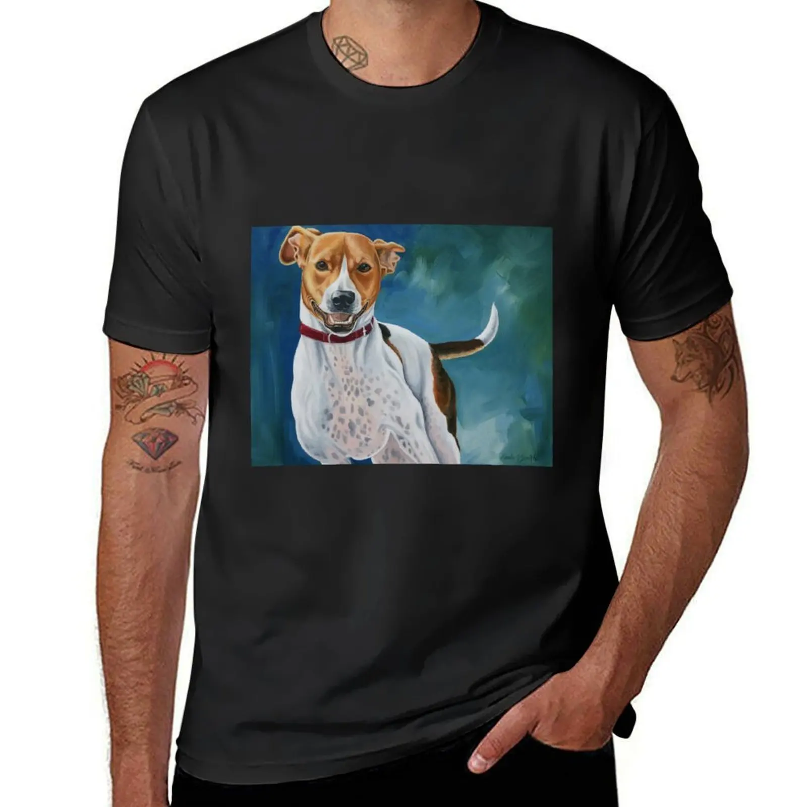 

Dog Having Fun T-Shirt anime clothes for a boy plain blacks mens t shirt graphic