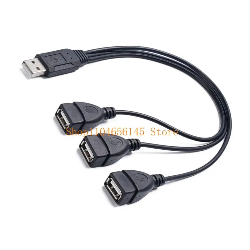 

652F USB Male to Three Female Splitter Cable USB2.0 Adapter Cord for Connecting Multiple Devices Printers Cameras and Gadgets