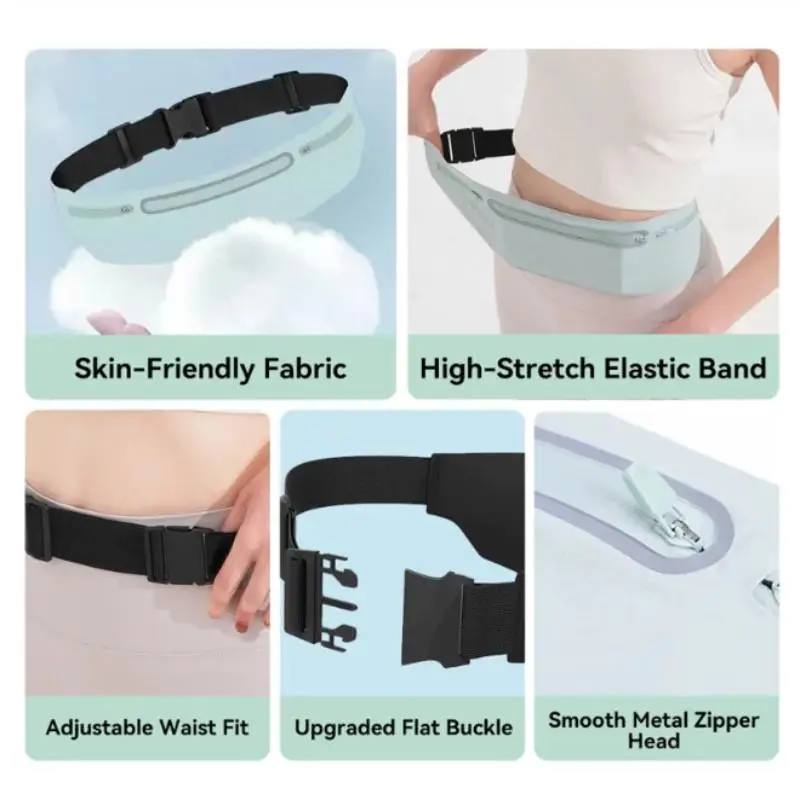 

Seamless Fashion Sports Waist Bag High Capacity Running Belt Outdoor Travel and Exercise Fanny Pack