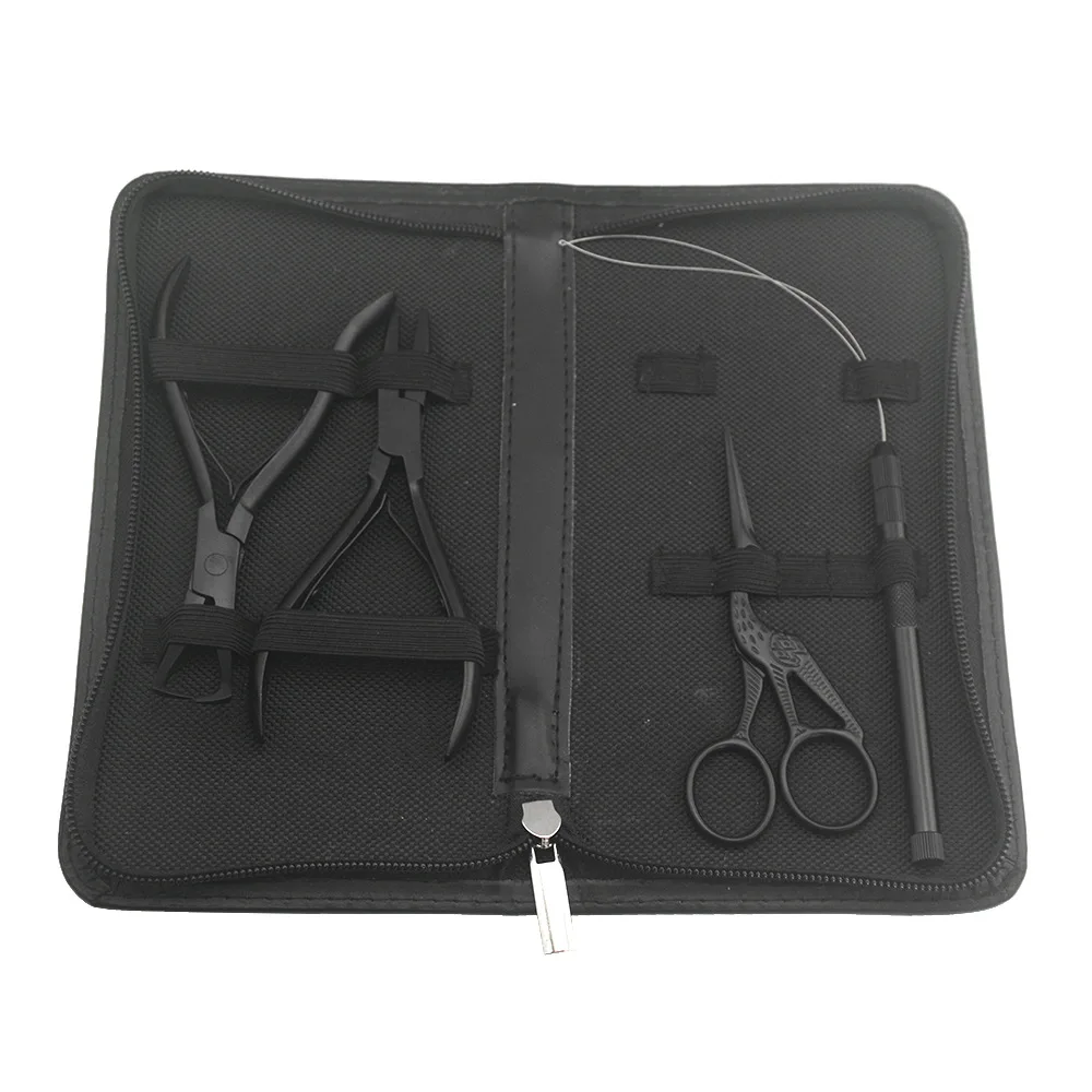 1 Set Van Hair Extension Tang Set Micro Ring Applicator Opener Tang Hair Loop Tool Metal Hair Clip Scissor Voor Inslag Extensions