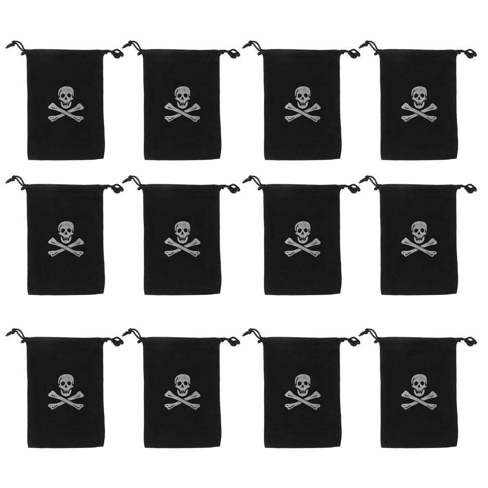 

Pirate Treasure Pouch Golden Coins Bag Halloween Drawstring Bags Candy Gift Container Storage Reusable Party Decoration Jewelry