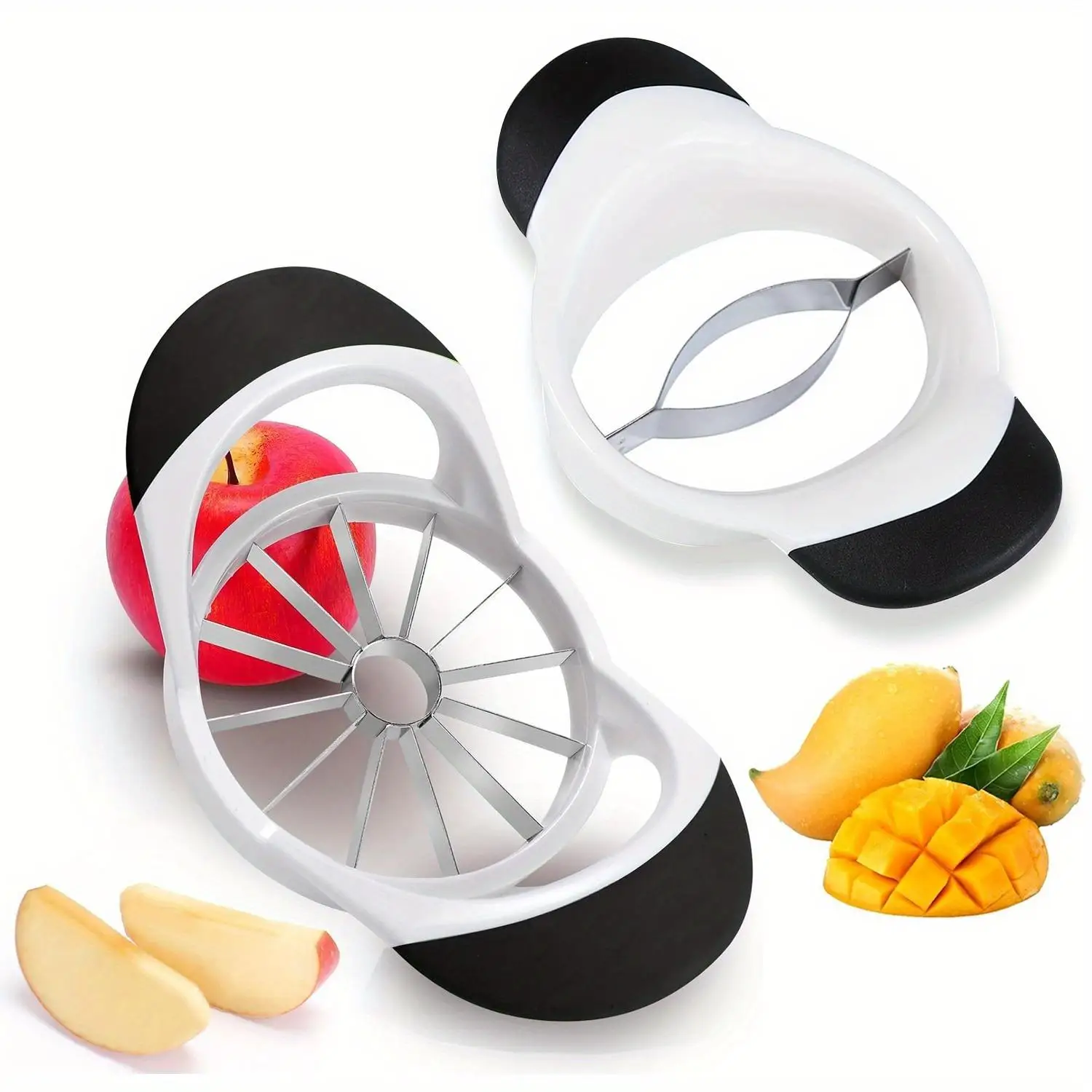 

2Pcs Large Apple Slicer / Mango Slicer with 12 Blades - Professional Apple Cutter / Mango Splitter