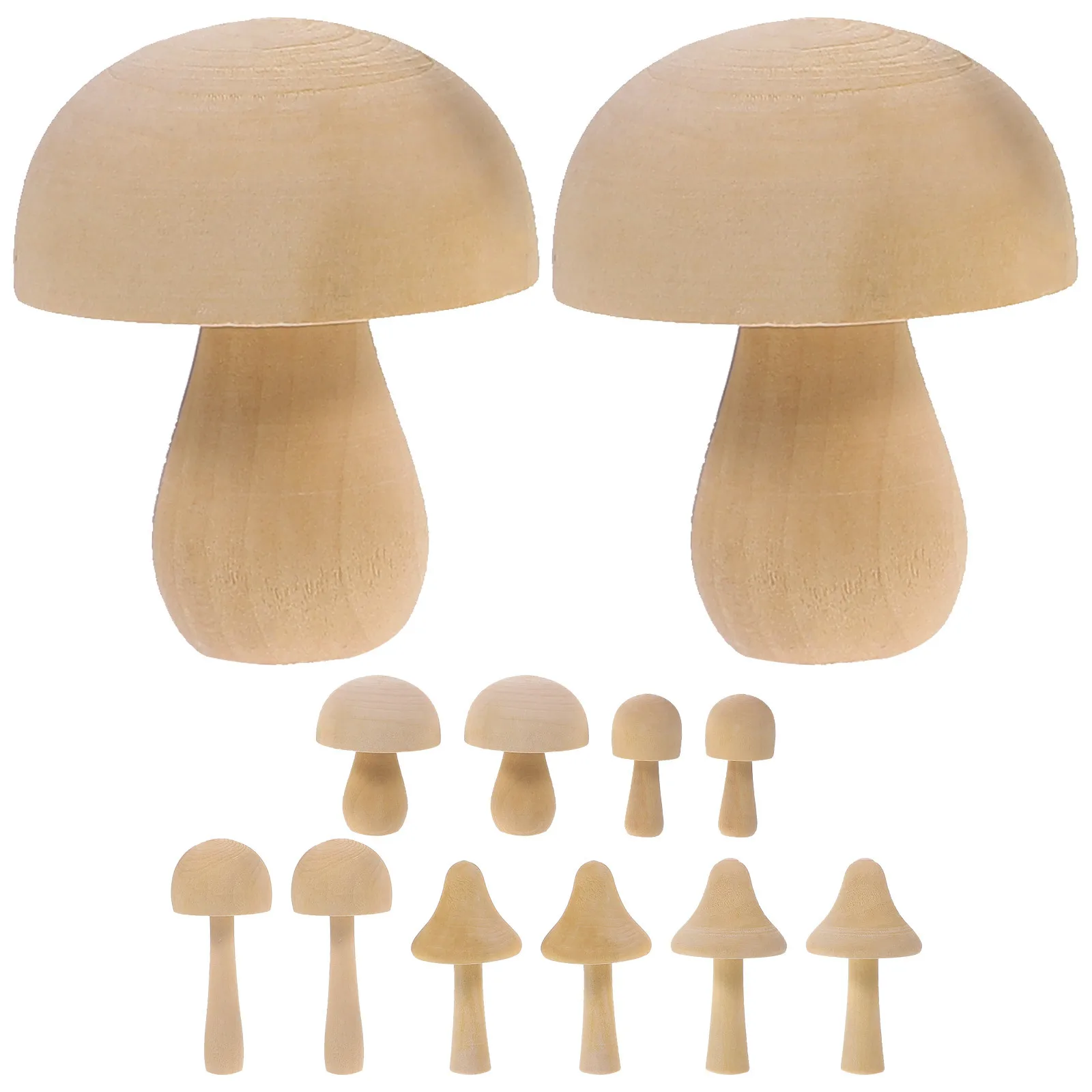 

12Pcs Wooden Mini Mushrooms Unfinished DIY Small Garden Decor Mushroom Ornaments Micro Landscape Mini Mushroom