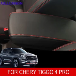 For Chery Tiggo 4 Pro 2022 2023 Car Center Control Armrest Box Microfiber Leather Trim Cover Accessories