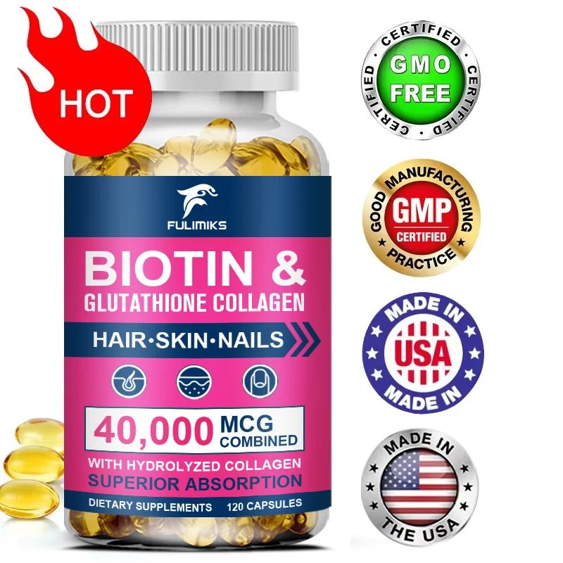 

Biotin Capsule Improves Nail Health Biotin Supplement with Vitamins Support Hair Growth Increases Energy Beauty Supplement