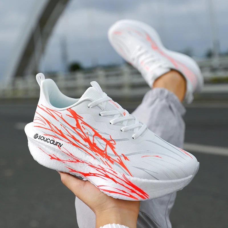 Men's and Women's Couple‑Style Leather Waterproof Sneakers, Thick Cushioned Running Shoes, Plus‑Size Outdoor Rain‑Resistant Casu