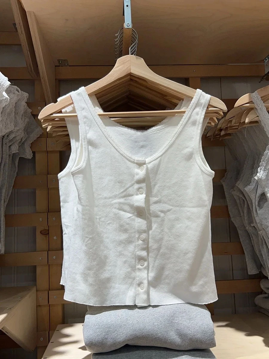 الدانتيل تقليم الأبيض سليم تانك القمم امرأة الصيف القطن أكمام بسيطة الأساسية سترات Preppy نمط الحلو لطيف المحاصيل القمم Y2k بروتيل #2