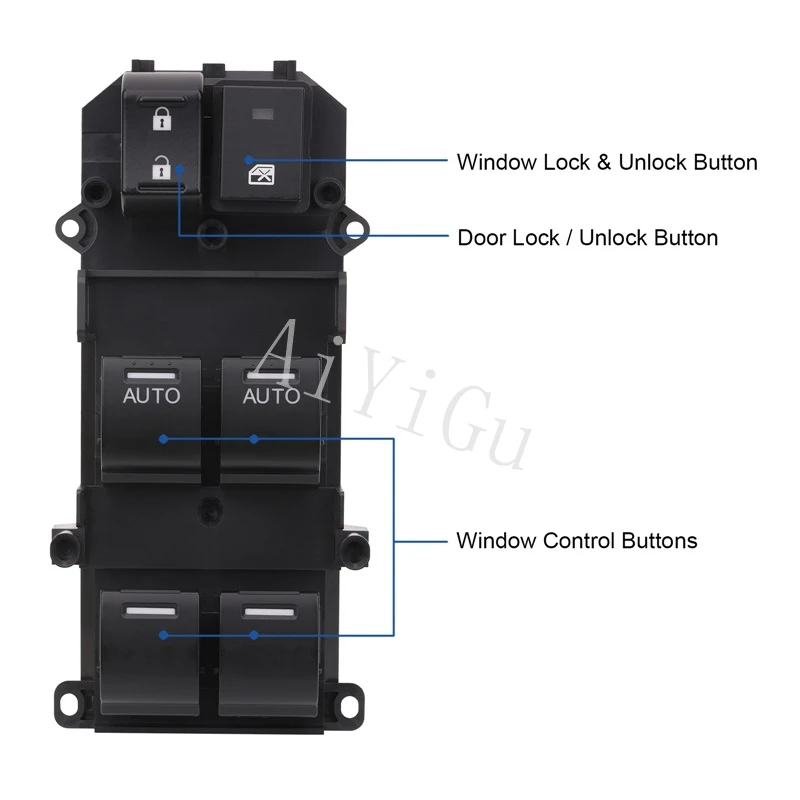 AiYiGu Power Window Switch Door Lock Control Button Compatible with 2008-2012 Honda Accord EX/EX-L Replacement OEM 35750-SZA-A31