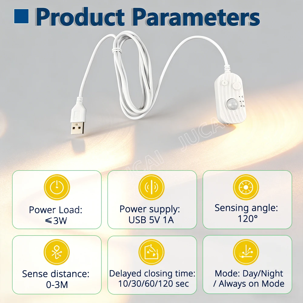5V dimmable USB interface PIR box motion sensor for LED strip lights,stairs,wardrobes/kitchen/delayed shutdown10/30/60/120 sec