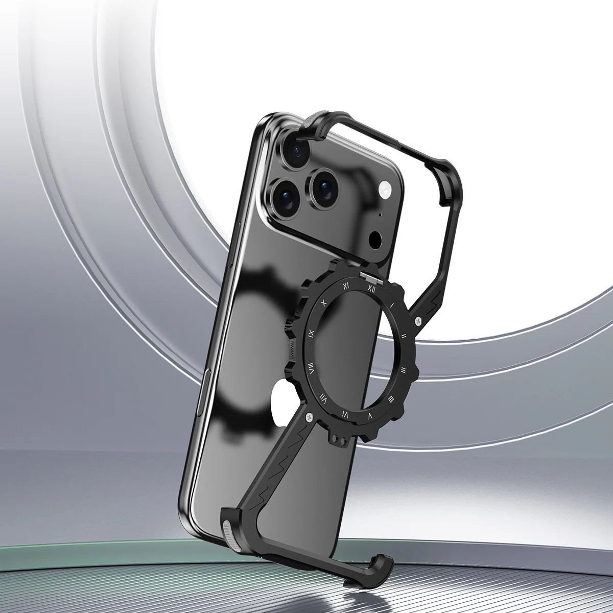 

New Metal Z-Shaped Case for iPhone 17/17 Pro/17 Pro Max, Magnetic Kickstand, Borderless Metal Skeleton, Bare Feel, Shockproof