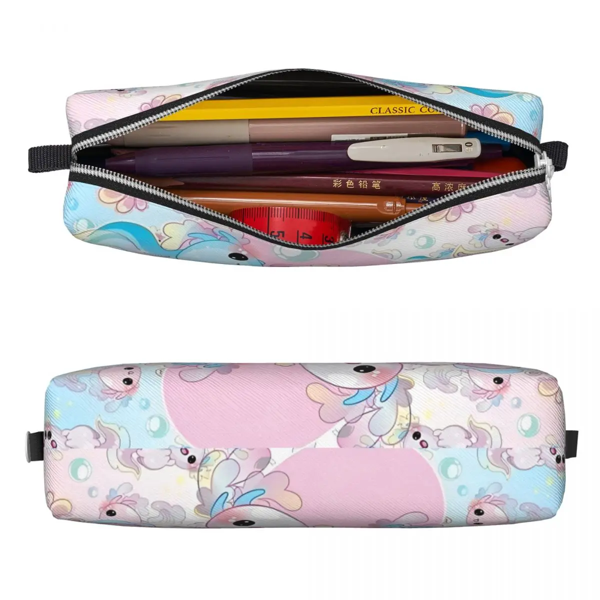 Imagem -02 - Estojos de Lápis Axolotl Animal Bolsa Mexicano Salamandra Pen Box para Menina e Menino Grande Capacidade Material Escolar Lápis Pouch Gift