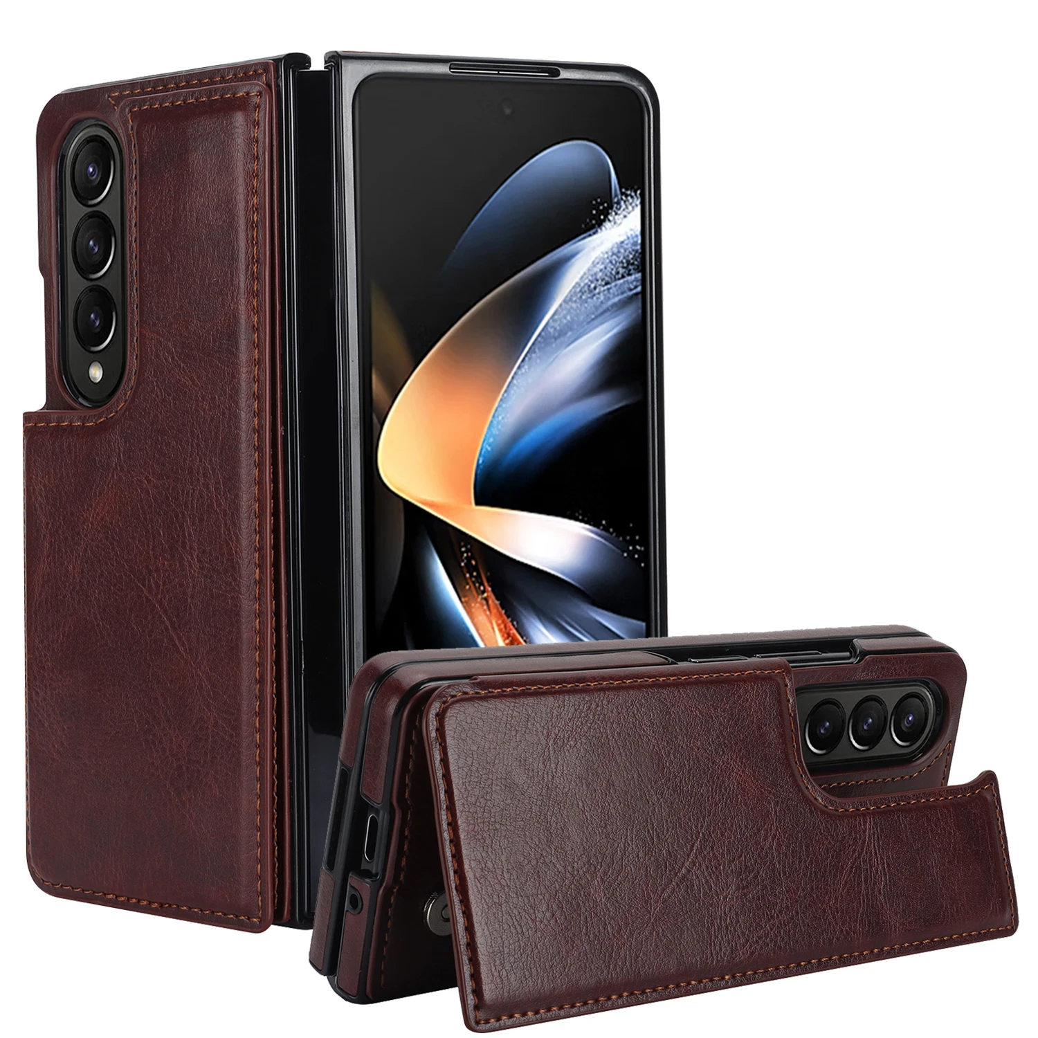 

Роскошный кошелек для Samsung Galaxy Z Fold 3 4 5 6 Чехол для телефона с держателем для карт Кожаный Kicstand противоударный защитный чехол