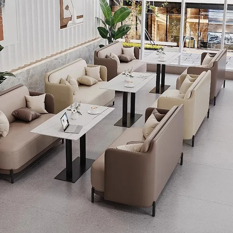 HXL Furniture Combination Cafe Booth Milk Tea Commercial Dining Reception Soft Seat Sofa
