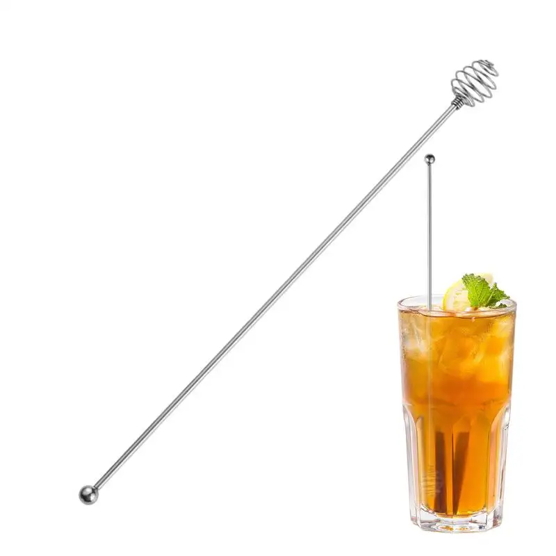 Agitadores de café, barra creativa reutilizable, agitador de acero inoxidable, palitos largos decorativos multifunción para barra mezcladora de bebidas