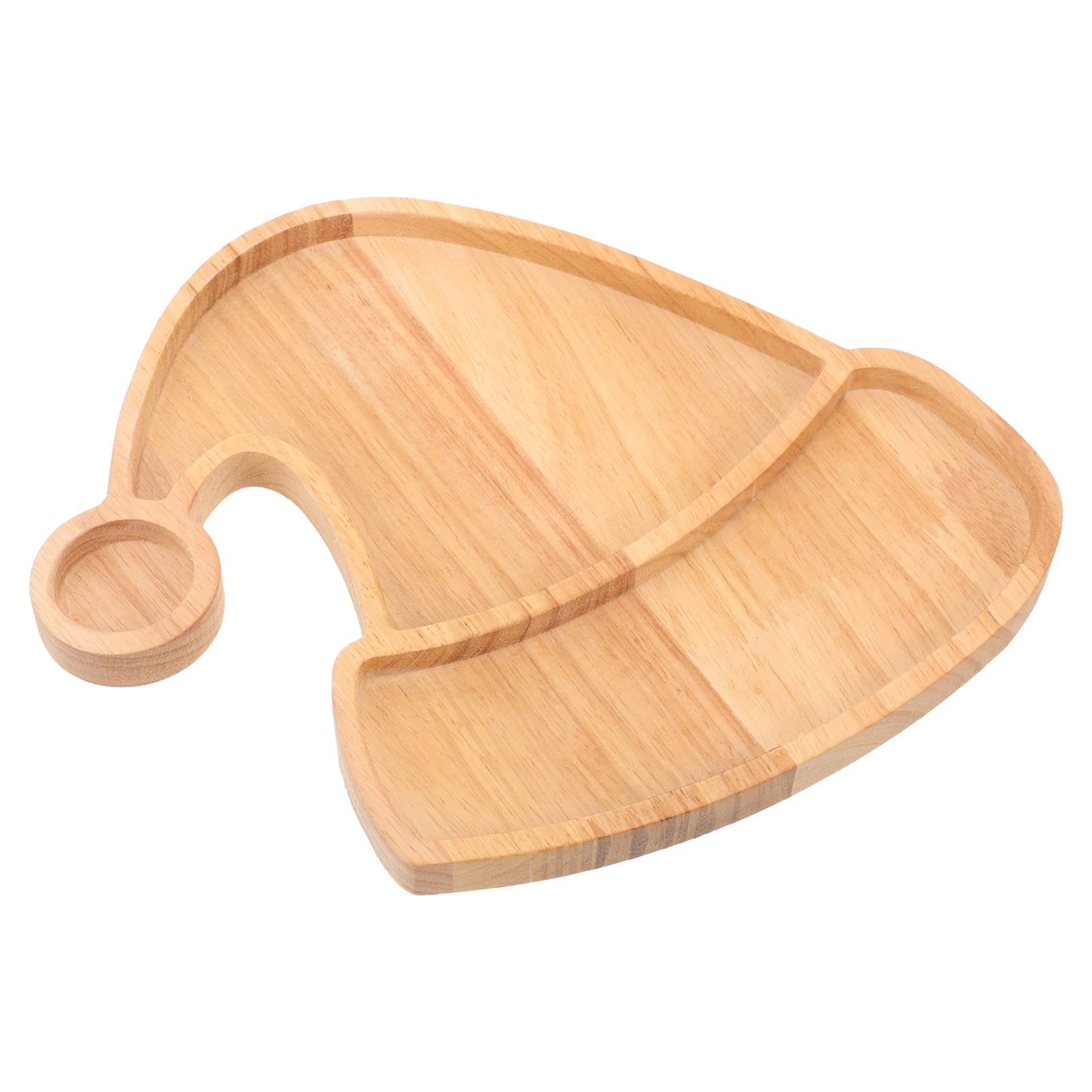 

Christmas Hat Shaped Wooden Tray Santa Decoration Food Serving Platter Rustic Wood Snack Plate Sturdy Dessert Board Farmhouse