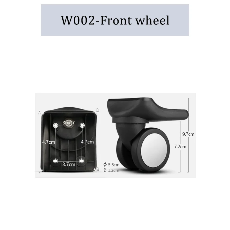 For W002 Universal Suitcase Replacement Wheels Wearproof 360° Rotating Casters Lightweight Luggage Repair Accessories