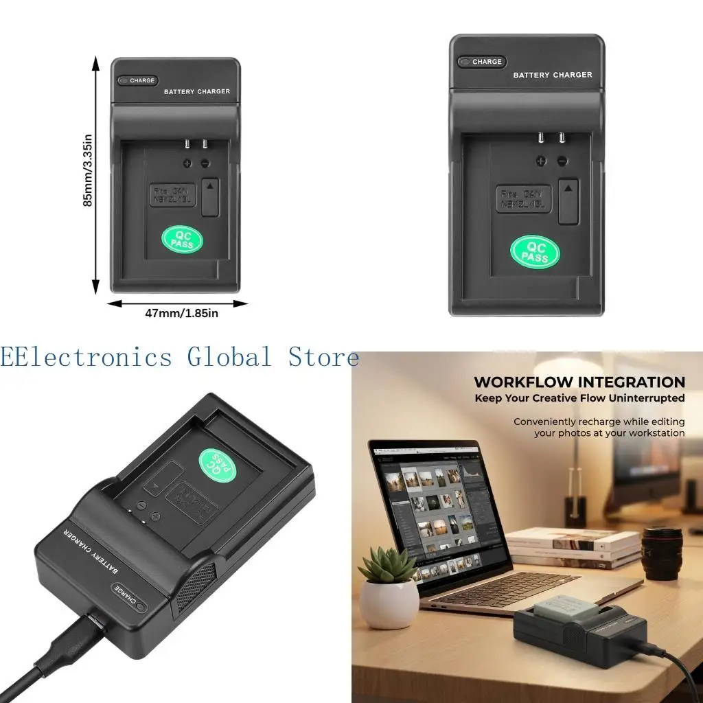 462B Single Slot NB13L Camera Battery Chargers with USB C Power Input, Compact Charging Dock for SX720 G7X2 G9X for Travel and