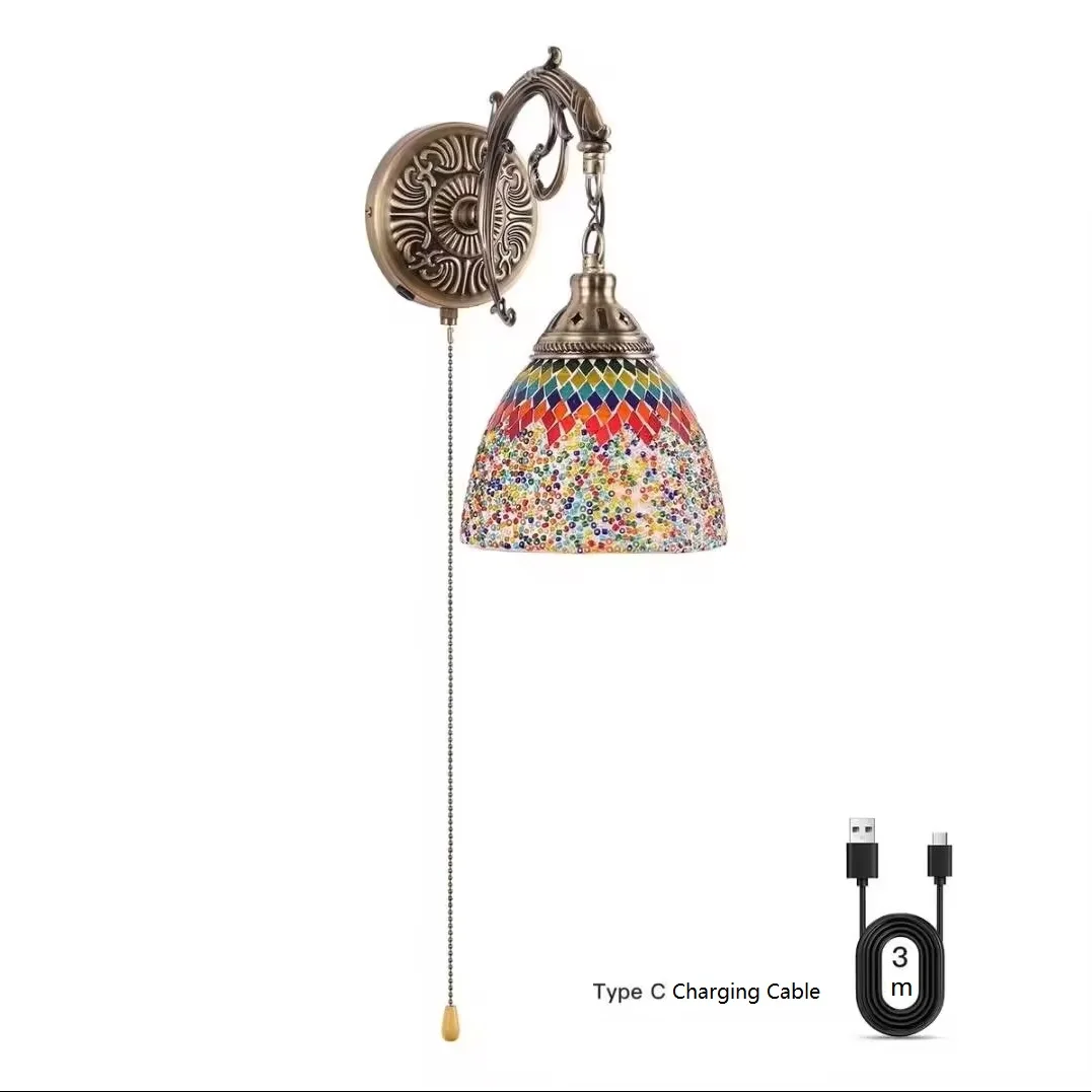 Rechargeable Mosaic Wall Lamp For Bedroom Living Room Restaurant Hotel Homestay Bar Coffee Shop Tavern Dimmable Wall Light