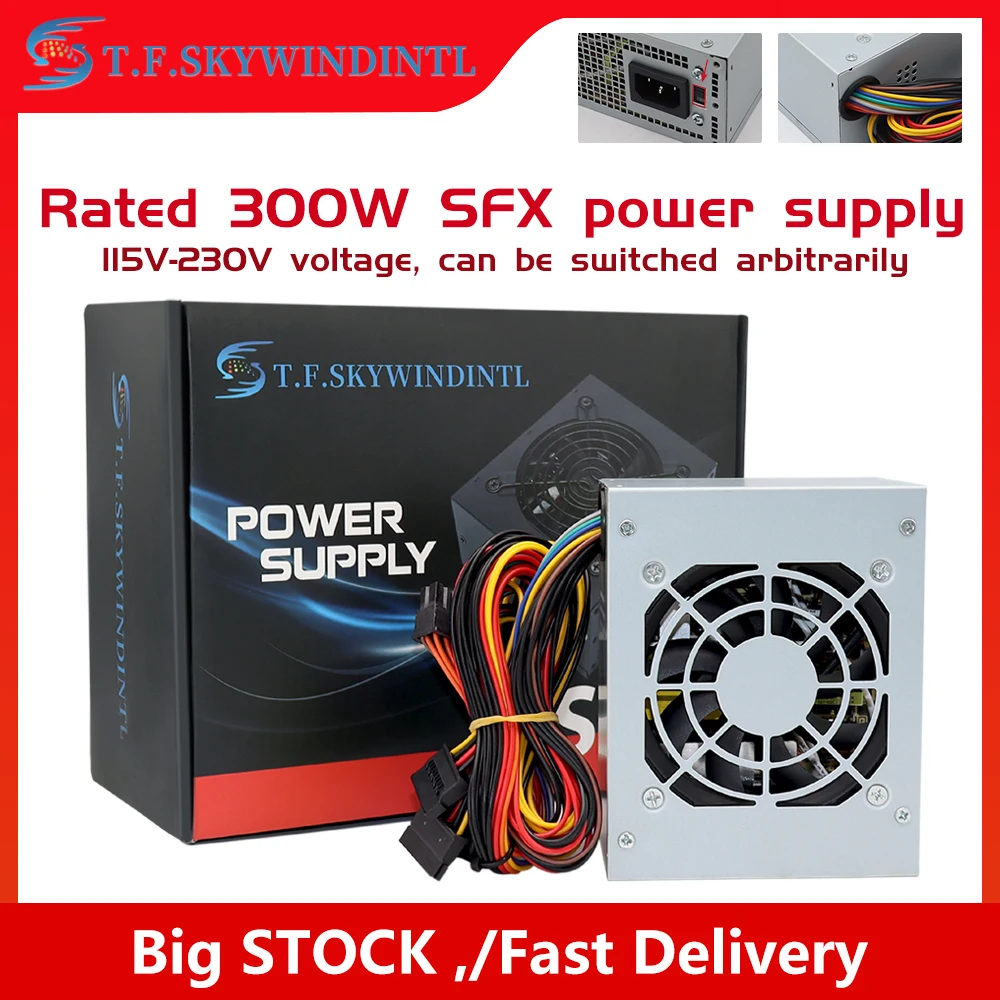 

ONLY 220V Fonte SFX 300W PC Power Supply For for POS System 300Watt PSU SFX Micro Power PSU to Desktop PC ATX Case