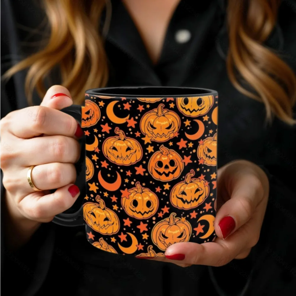 1pc 11Oz Halloween Pumpkin Coffee Mug - Spooky Autumn Collection Ceramic Cup; A Great Halloween Gift for Women, Friends, And Family; Festive Fall-Themed Mug