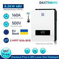 Daxtromn 8.2KW 8200W Hybrid Inverter 48V 220V 500VDC Dual MPPT 160A Solar Charger Pure Sine Wave Solar Inverters with BMS Wifi