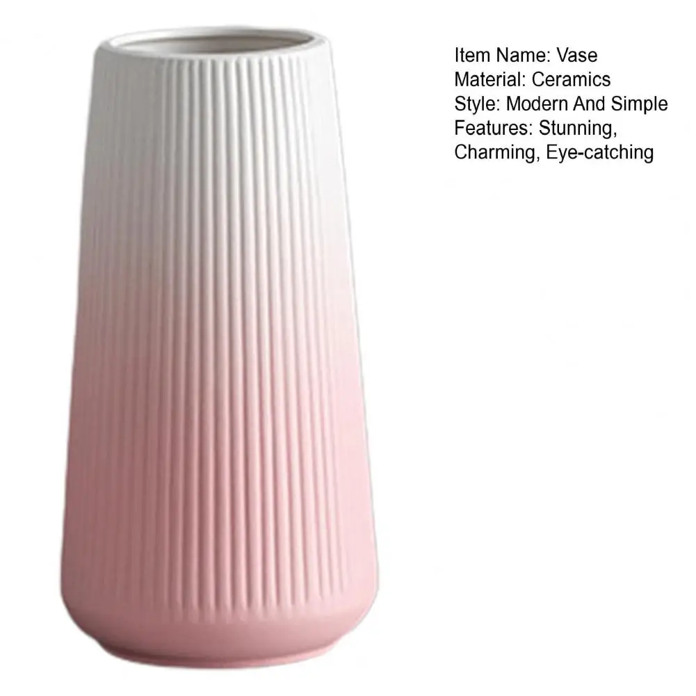

White Ceramic Vase Small Ribbed Textured Flower Vase for Pampas Grass Home Living Room Bedroom Dining Table Farmhouse Kitchen Sh