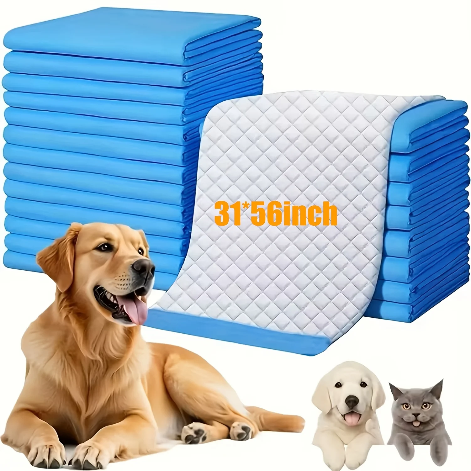 

Улучшенная версия XXXXL32×56, утолщенные, супервпитывающие и непромокаемые 8-слойные подгузники для щенков, 40 шт., супервпитывающие подгузники для домашних животных