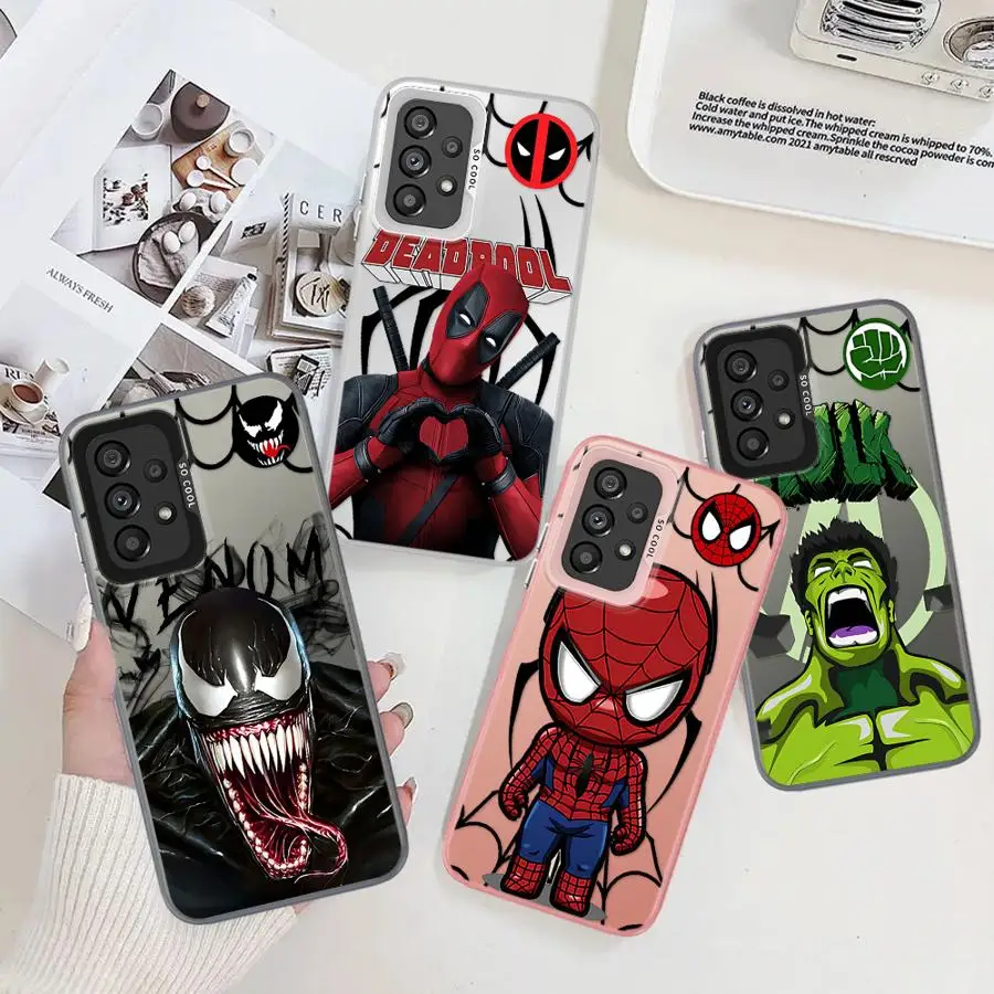 Marvel Super Hero Cool Phone Case for Samsung Galaxy A72 A71 A73 5G A55 A53 A52s A54 A52 A51 A25 A15 5G A16 Cases Luxury