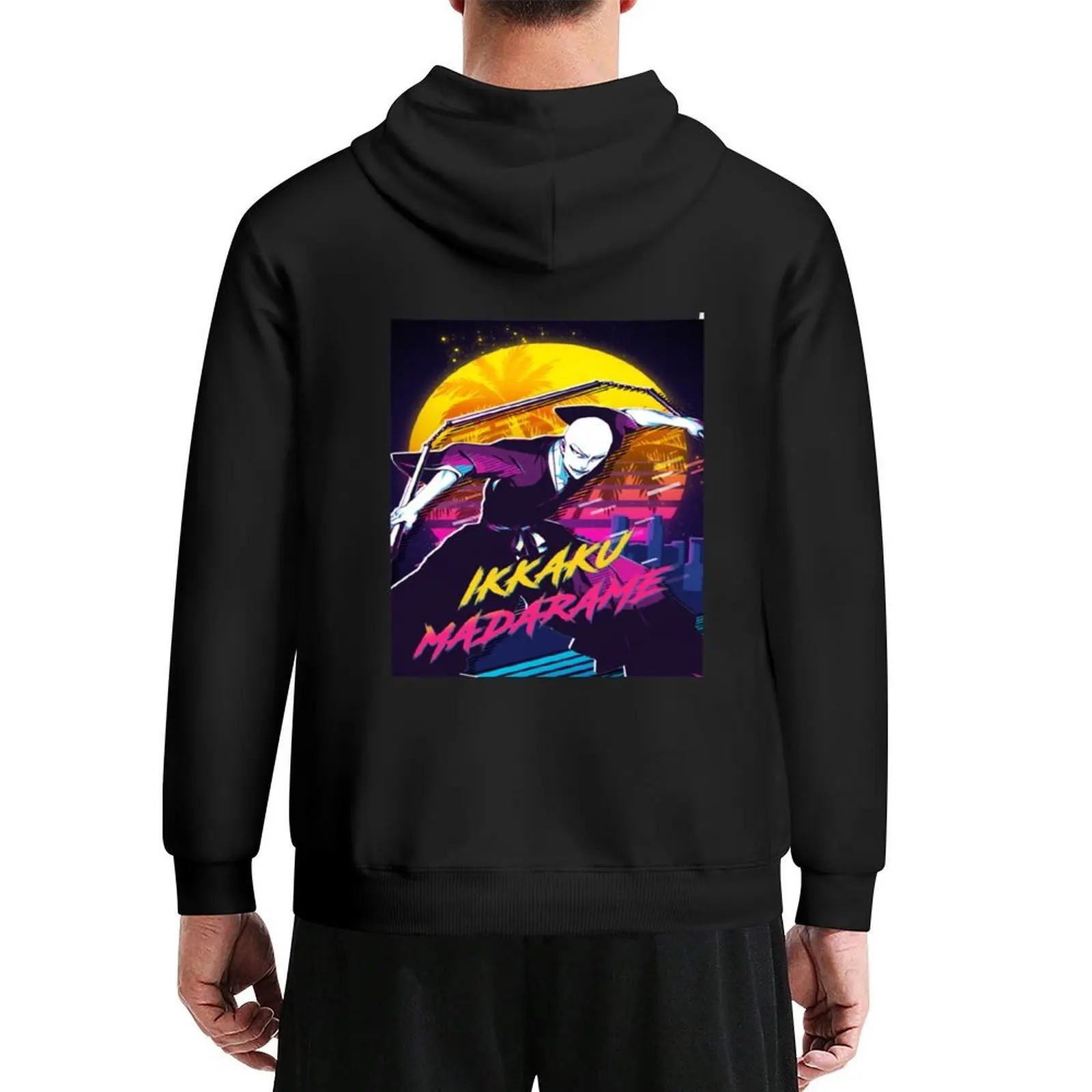 

Bleach Ikkaku Madarame Bleach Anime 80s Vaporwave Hoodie graphic t shirts men men's clothes men's coat anime hoodie