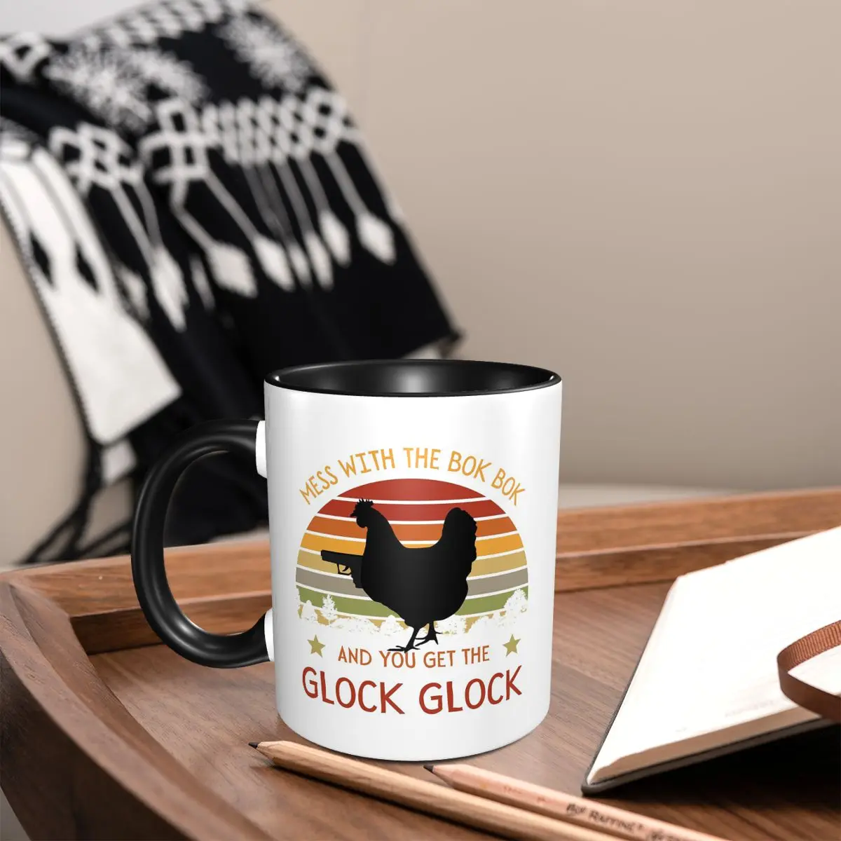 Poultry Rooster Farm Chicken Mug Funny Ceramic Coffee Cups Tea Mugs Milk Cup Drinkware Gift for Woman Man