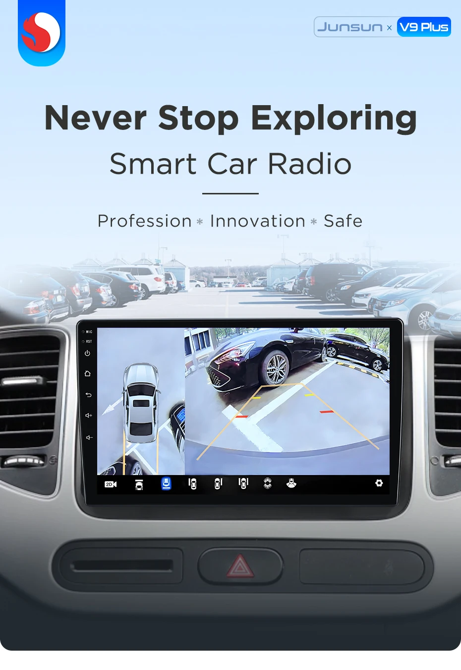 Junsun 360-Grad-Kamera AI CarPlay 4G Android 14 Autoradio für Kia Carens 2013-2018 Multimedia-Player WiFi GPS-Navigation Touchscreen RDS – Detail 2