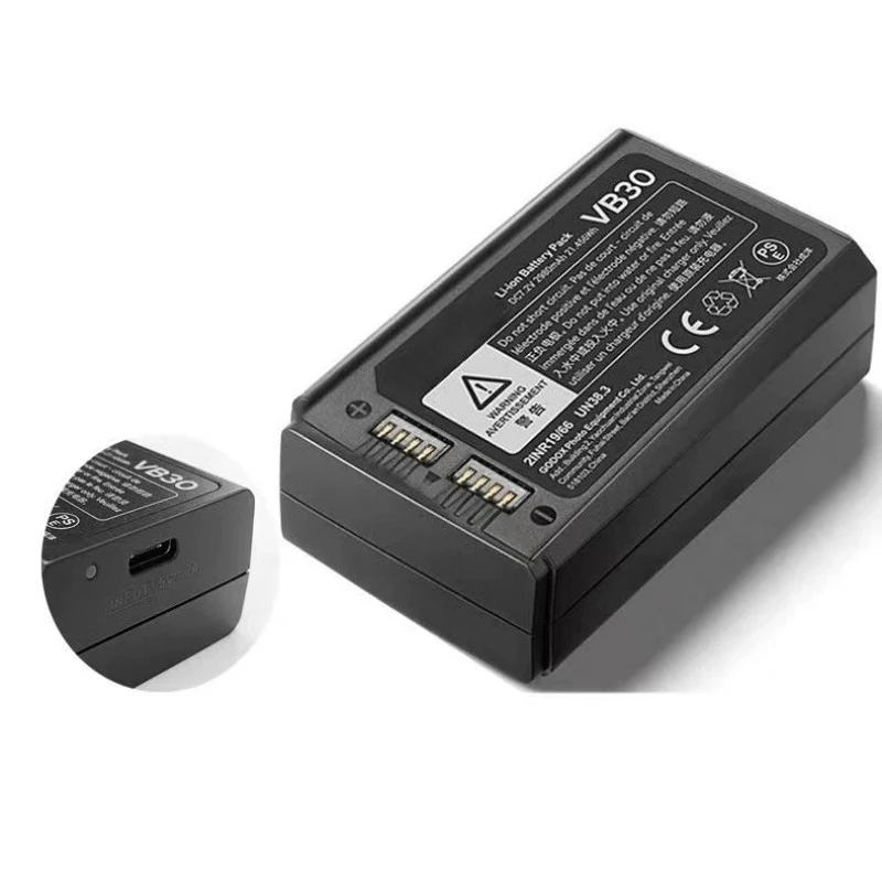 7.2V 2980mAh VB30 for Godox V1pro V1 V860III V850III MF-R76 Camera Speedlite Flash Replacement Batteries