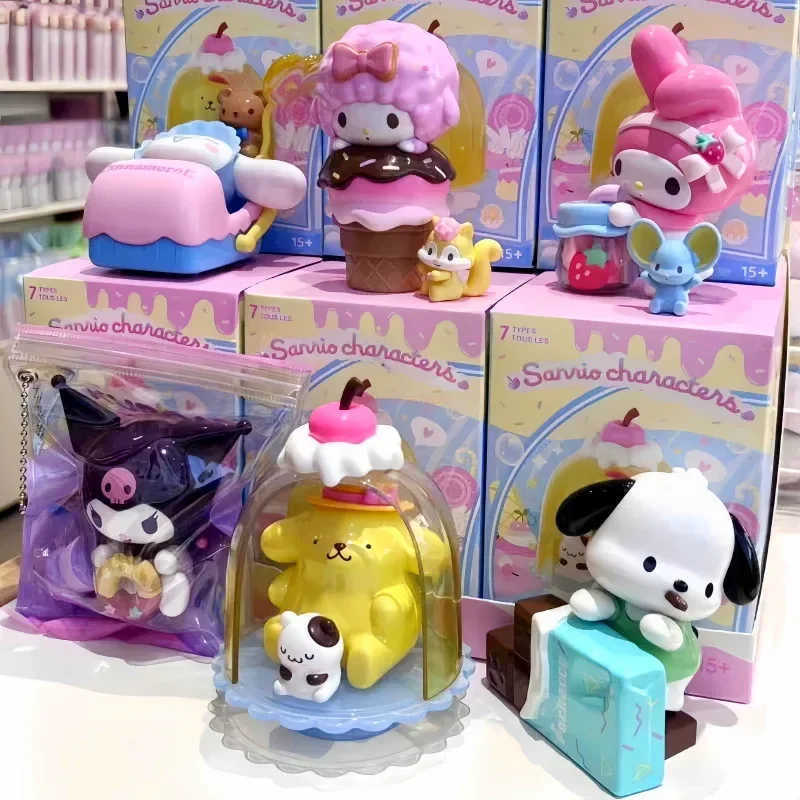 Genuine Miniso Sanrio Colorful Food Fun Series Series Blind Box Kuromipacha Dog Jade Guigou Girl Birthday Gift Toy