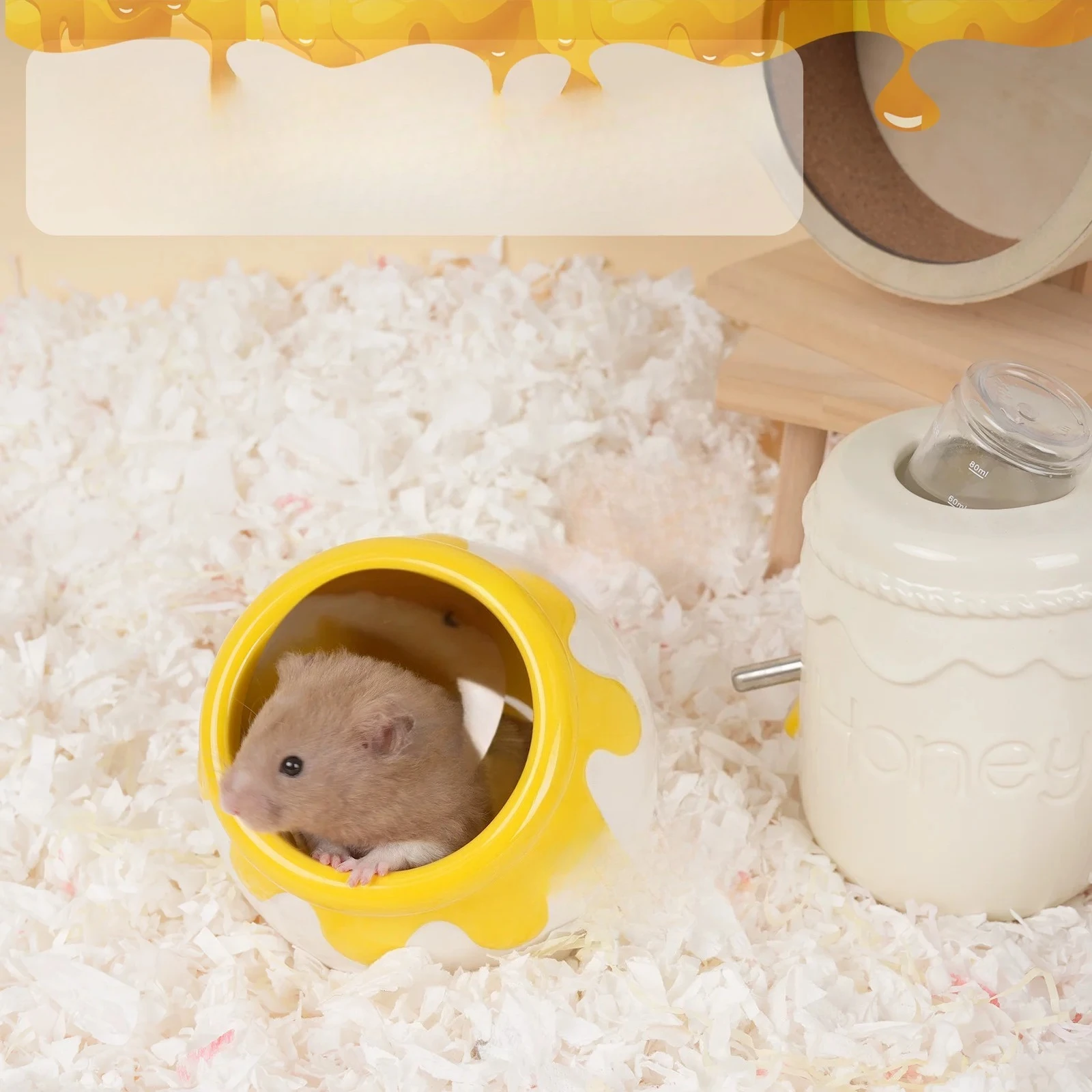 2027 Hamster Nest Urinary Basin Sandbasin Ceramic Honey Series Cold Avoidance Nest Small Animals Cages Pet Products