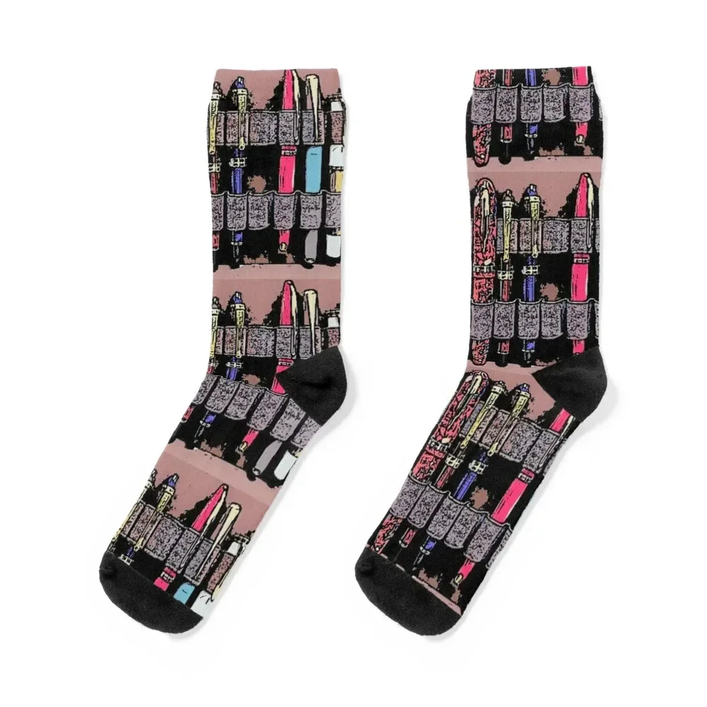 Fountain Pen Exchange Depiction Socks Running winter thermal Girl'S Socks Men's