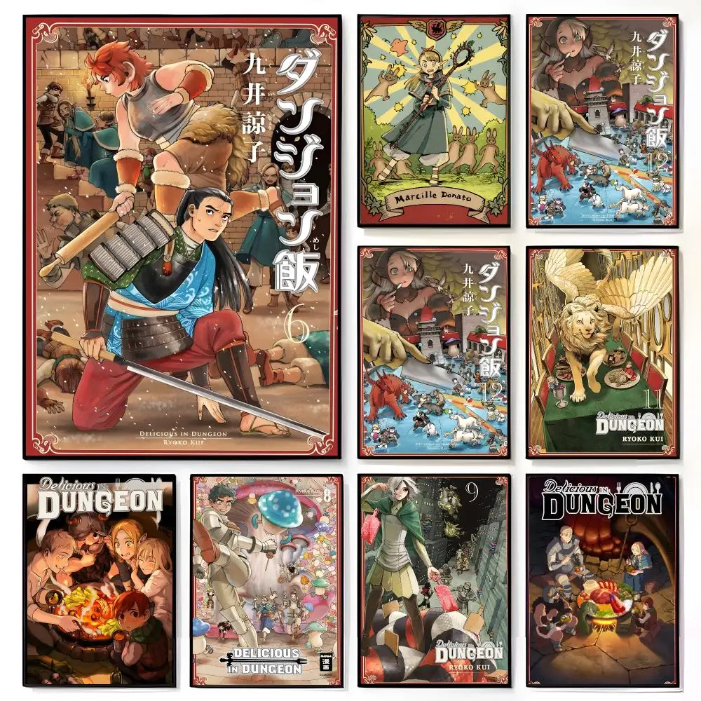 Fantasy Adventure Anime D-Delicious In Dungeon Poster American Film Mural Home Childrens Room Wall Decor Print