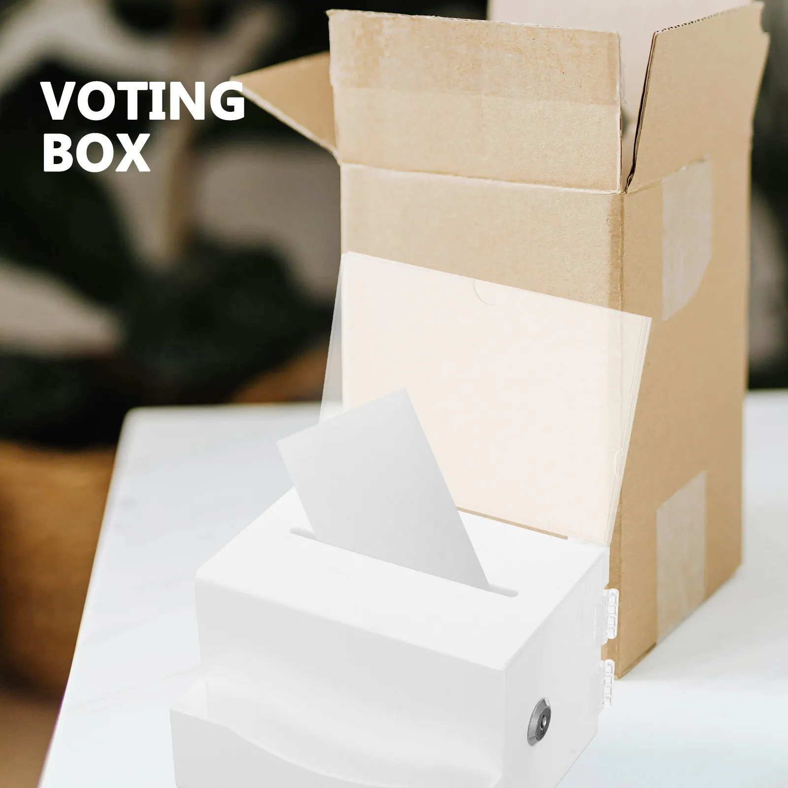 Donation Box Acrylic Lockable Multi Functional Suggestion Complaint Letter Collection Public Voting Ballot Box