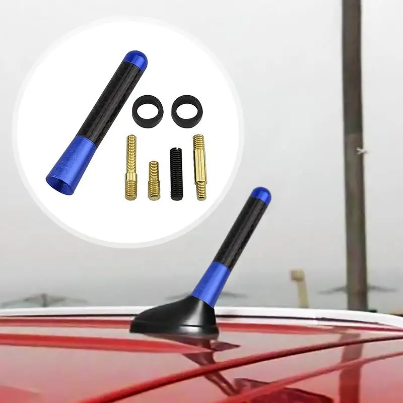 Short Car Antenna Carbon Fiber Automobile Modified Antenna 8cm General Antenna With Aluminum Wire For Excellent Performance