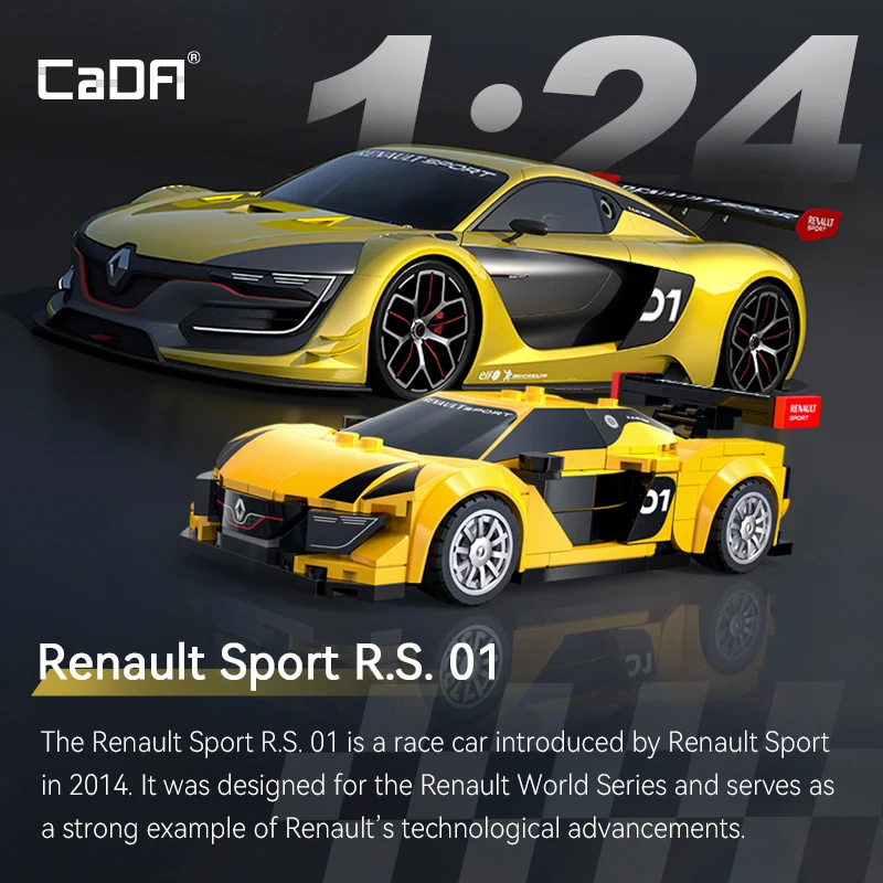 CaDA 1:24 blocs de construction ensemble de voiture Renault Super voiture de sport voiture rétro briques anniversaire cadeau de noël pour garçons adultes