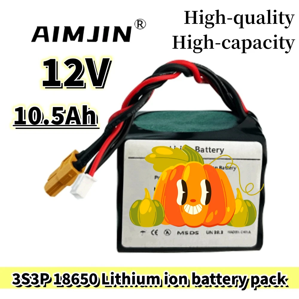 

AIMJIN 3S3P 12 В 10,5 Ач 10 Ач Литий-ионная аккумуляторная батарея для БПЛА большой емкости 12,6 В для различных радиоуправляемых самолетов Quadrotor XH2.54-4P XT60