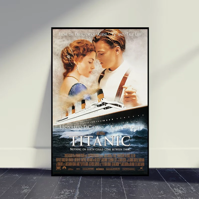 الكلاسيكية رومانسية فيلم تيتانيك الرجعية الفيلم المشارك ، قماش اللوحة ، الجمالية ليوناردو جدار الفن صور ، ديكور غرفة المنزل هدية ، 90s