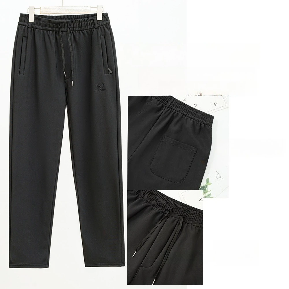 

Мужские повседневные брюки с карманами на молнии и шнурком, флисовые эластичные ветрозащитные теплые прямые хлопковые брюки, спортивные штаны, спортивная одежда, брюки