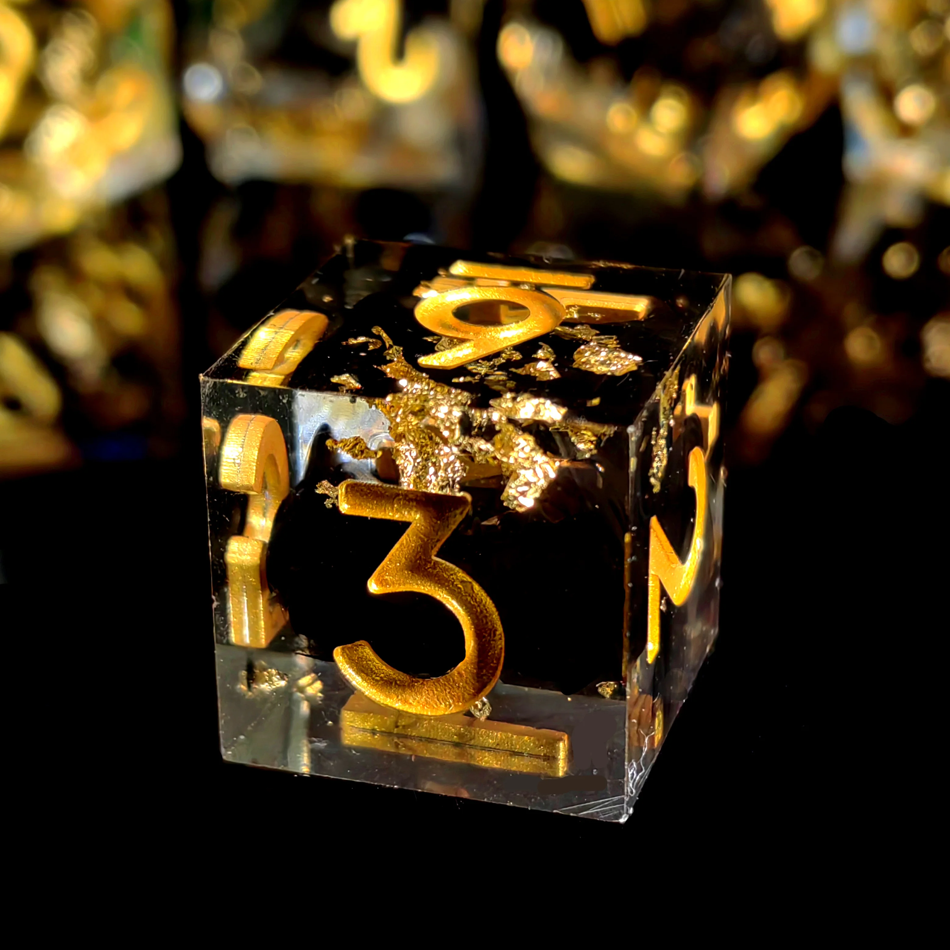 

DnD Dice Set - 7-Piece Transparent Resin Dice with Gold Numbers, Polyhedral RPG Dice for Dungeons & Dragons, Tabletop Games