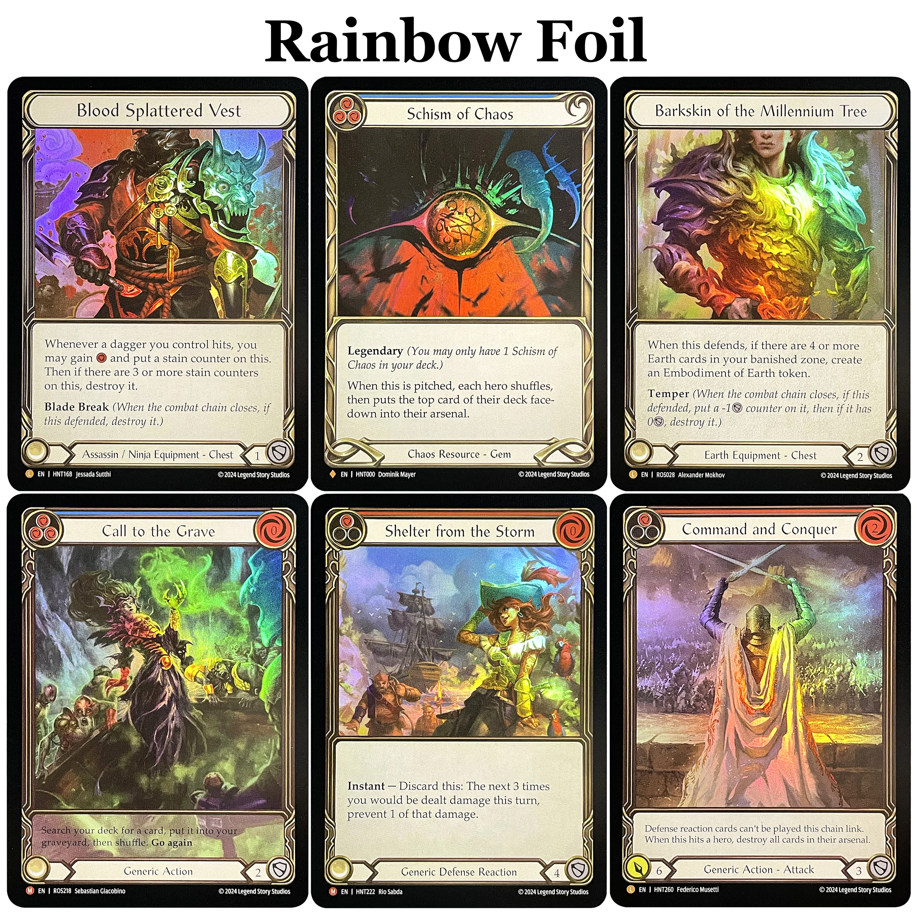 FAB Card Rainbow Foil Proxy Cards Blood Splattered Vest Command and Conquer Master Cog Stonewall Gauntlet Gone in a Flash