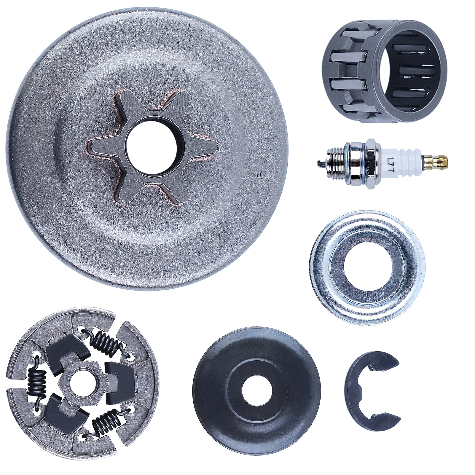 

Sprocket Clutch Drum 3/8" For Stihl MS170 MS180 MS210 MS230 MS250 Needle Bearing Washer E-Clip Worm Gear 1123 640 2003