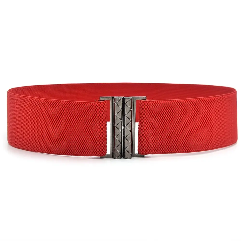 

Креативный металлический пояс-ремень для женщин, эластичный, однотонный, широкий, подчеркивающий талию, удобный, для платьев, женский