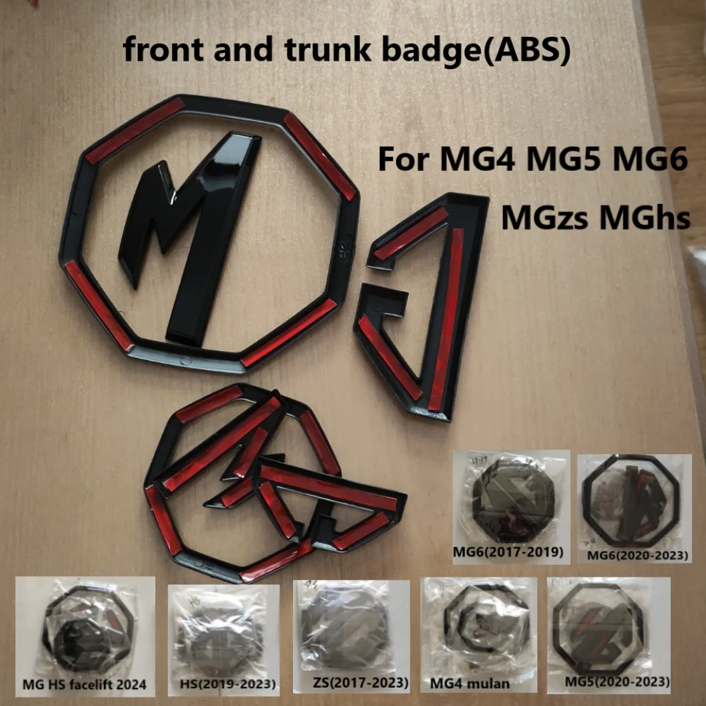 2/3 peças para mg mg4 mulan hs zs mg6 mg5 scorpião centro logotipo emblema frontal adesivo porta-malas traseiro capa crachá acessórios